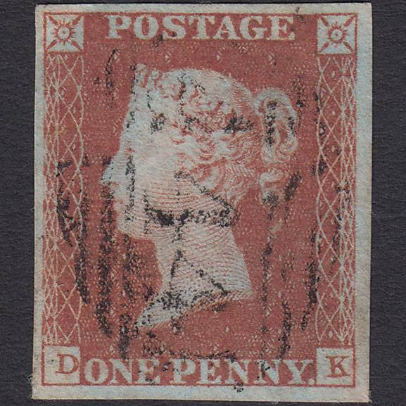 GB QV 1841 1d Red-brown Pl 93 SG8-B1(1) DK FU 4 Margins Leamington 444