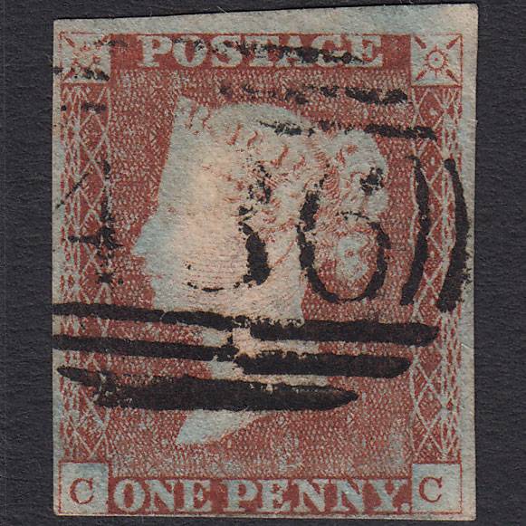 GB QV 1841 1d Pale Red-brown (Plate 45) SG9-B1(3) CC FU 4 Margins