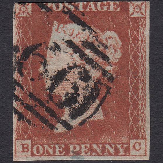 GB QV 1841 1d Red-brown (Plate 46) SG8-B1(1) BC GU 3 Margins