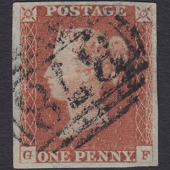 GB QV 1841 1d Red-brown (Plate 80) SG8-B1(1) GF FU 4 Good Margins