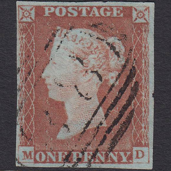 GB QV 1841 1d Pale Red-brown (Plate 68) SG9-B1(3) MD VFU 4M Bodmin 88