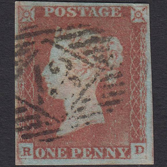 GB QV 1841 1d Red-brown (Plate 66) SG8-B1(1) RD FU 4 Margins London IS 13