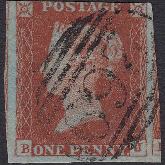 GB QV 1841 1d Red-brown (Plate 46) SG8-B1(1) BJ FU 3 Margins Dursley 269