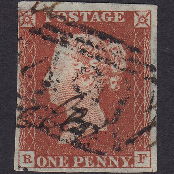 GB QV 1841 1d PL Ate 34 SG10-B1(4) RF FU 4M Macclesfield 491 & Manuscript