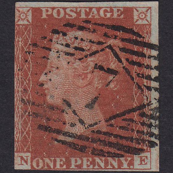 GB QV 1841 1d Red-brown (Plate 46) SG8-B1(1) NE GU London IS 7