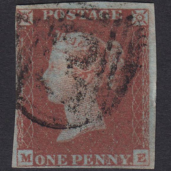 GB QV 1841 1d Red-Brown Plate 86 SG8-B1(1) ME GU 4 Margins