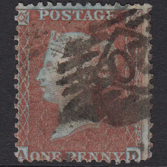 GB QV 1855 1d Pl 4 SGC6(1) Framed Reverse AD GU Missing Imprimatur