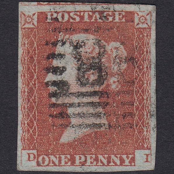 GB QV 1841 1d Red-Brown Plate 84 SG8-B1(1) DI FU 4 Margins Scotland