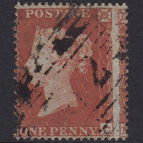 GB QV 1854 1d Red-Brown Plate 169 SG17-C1(1) NC FU Scotland Large Misperf