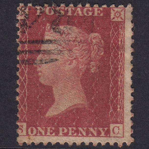 GB QV 1857 1d Rose-Red Plate 67 SG40-C10(1) SC GU Light Cancel