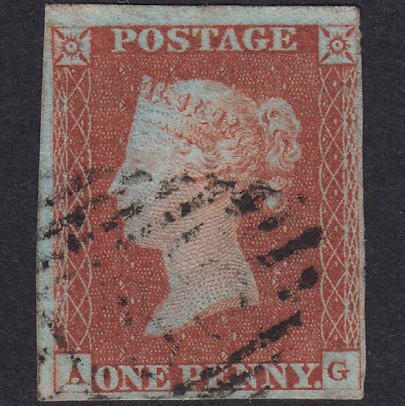 GB QV 1841 1d Red-Brown Plate 63 SG8-B1(1) AG FU Cloghan 135