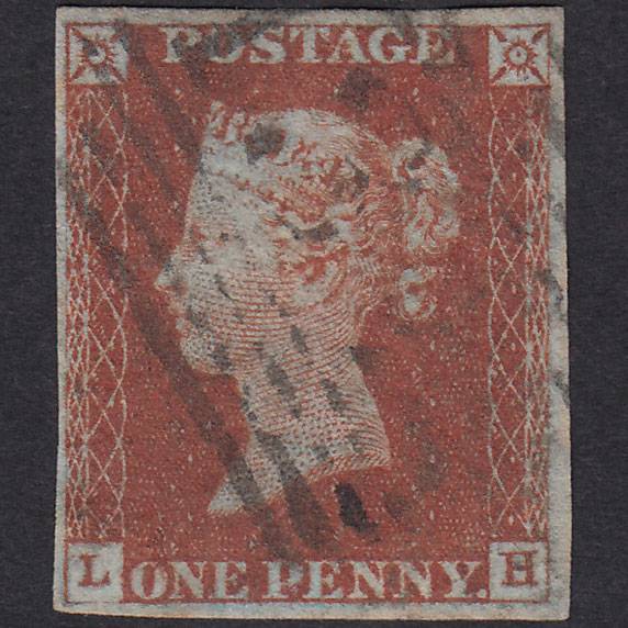 GB QV 1841 1d Red-Brown Plate 48 SG8-B1(1) LH GU 4 Margins Edinburgh 131