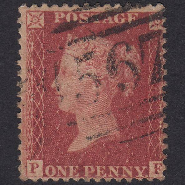 GB QV 1857 1d Rose-Red Plate 66 SG40-C10(1) PF GU Newton Abbot 567