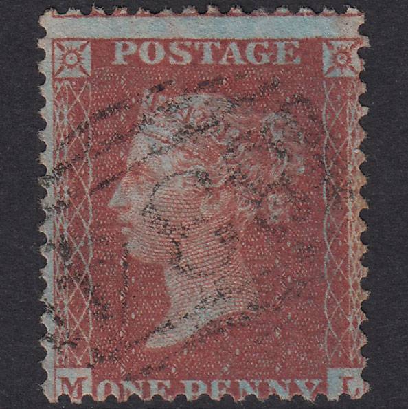 GB QV 1856 1d Red-Brown Plate 27 SG29-C8(1) ML VFU Walsall 834