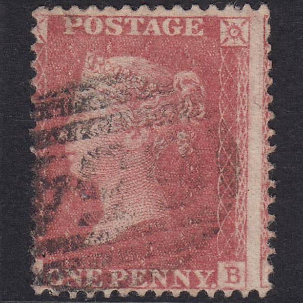 GB QV 1857 1d Pale Rose SG39-C10(3) ?B FU Ross 654 Large Misperf