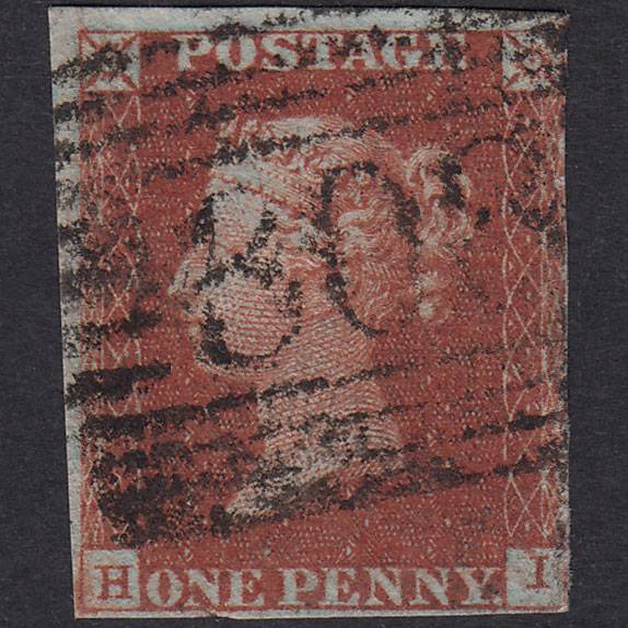 GB QV 1841 1d Red-Brown Plate 49 SG8-B1(1) HI GU Nr 4M Stirling 308