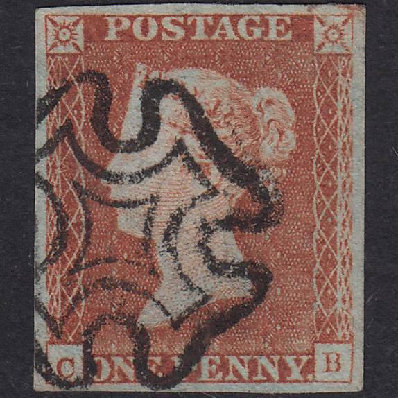 GB QV 1841 1d Plate 20 SG8-B1(1) Guideline CB FU 4 Good Margins MX