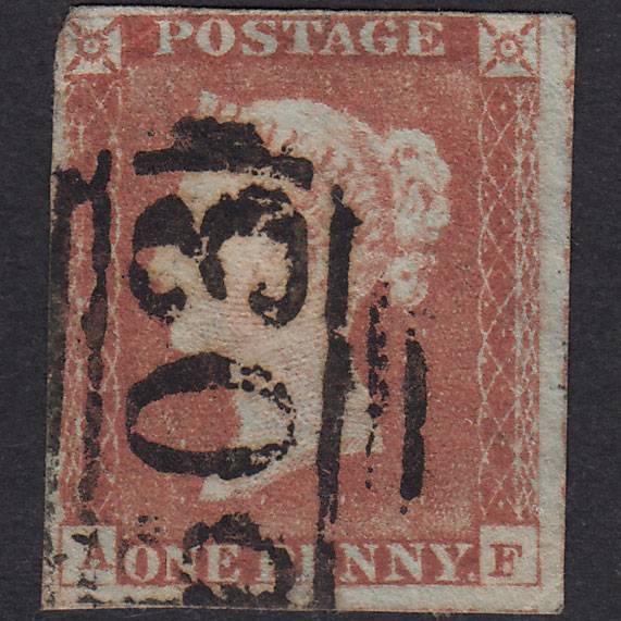 GB QV 1841 1d Red-Brown Plate 59 SG8-B1(1) AF GU Nr 4 Margins Oxford 603