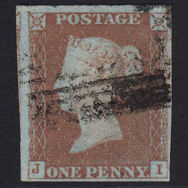 GB QV 1841 1d Red-brown (Plate 69) (SG8) 'JI' GU 4 Margins