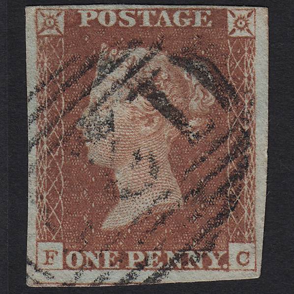 GB QV 1841 1d Red-brown (Plate 65) SG8-B1(1) FC FU 4 Margins