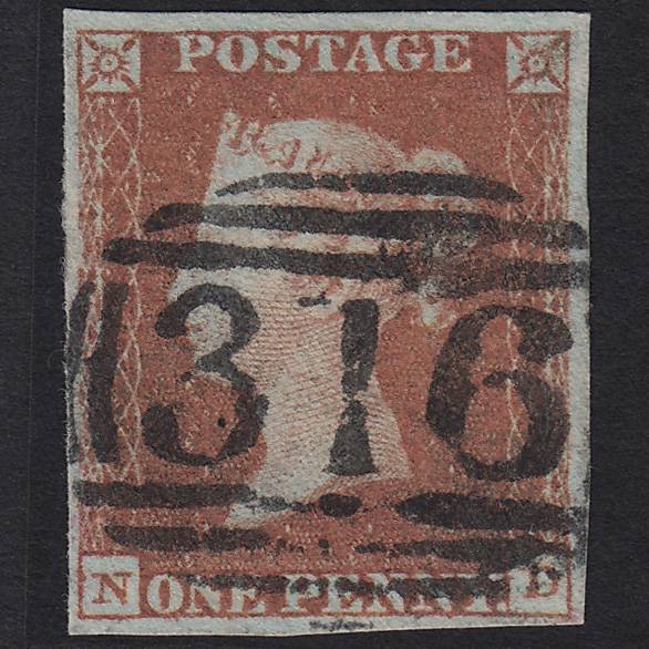 GB QV 1841 1d Red-brown (Plate 101) SG8-B1(1) ND FU Godalming 316