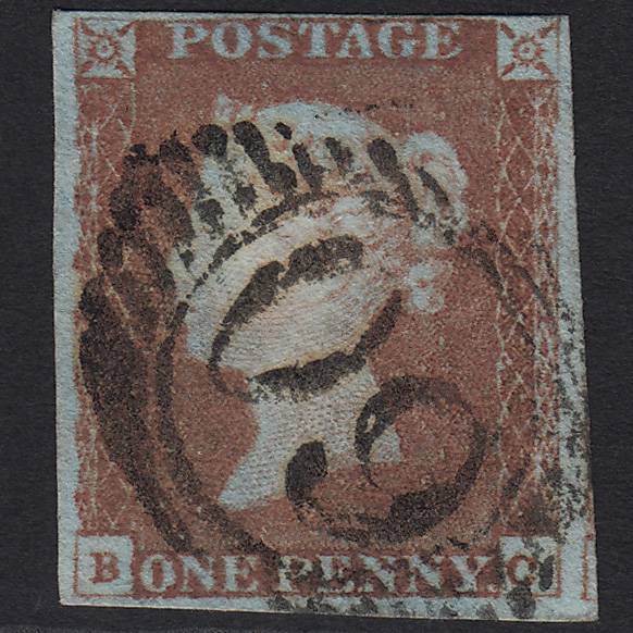 GB QV 1841 1d Red-brown Pl 73 SG8-B1(1) BC GU London D&S 60 4M Imperf