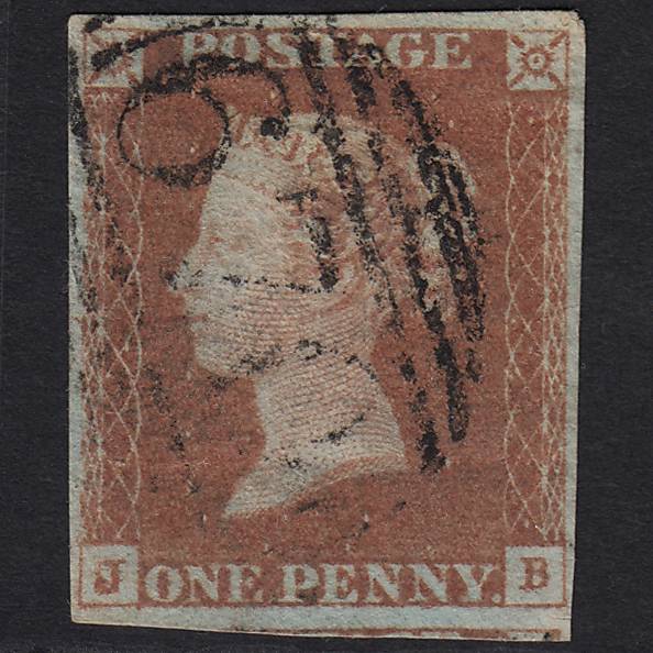 GB QV 1841 1d Red-brown Pl 73 SG8-B1(1) JB GU ST Austell 670 4 Margins