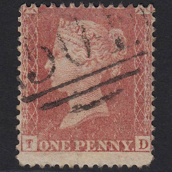 GB QV 1857 1d Pale Rose (Plate 64) SG39-C10(3) TD GU