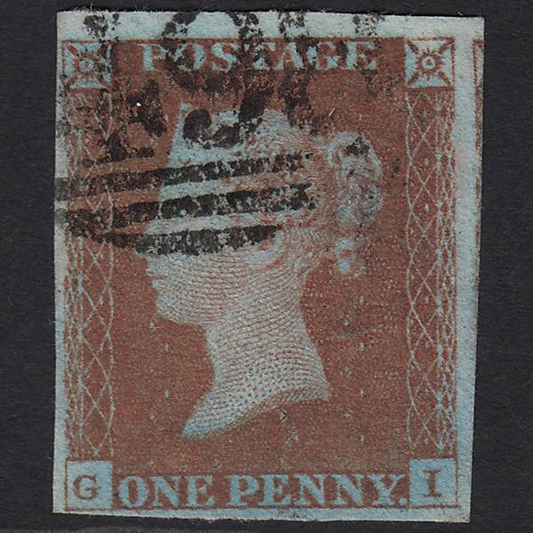 GB QV 1841 1d Very Blued (Plate 68) SG8a-B1(2) GI FU Manchester 498
