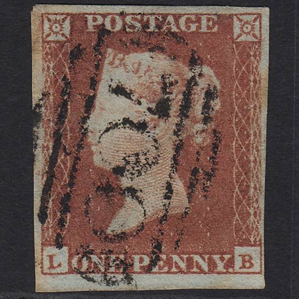 GB QV 1841 1d Red-brown (Plate 96) SG8-B1(1) LB GU Sheffield 700 4 Margins