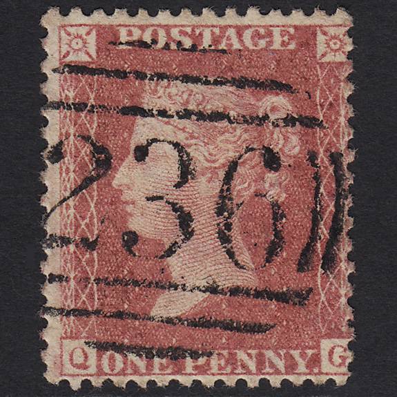 GB QV 1857 1d Rose-red (Plate 36) SG40-C10(1) QG VFU Dartford 236