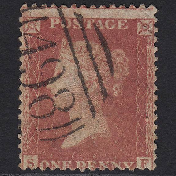 GB QV 1857 1d Rose-red (Plate 60) SG40-C10(1) SF GU Manchester 498