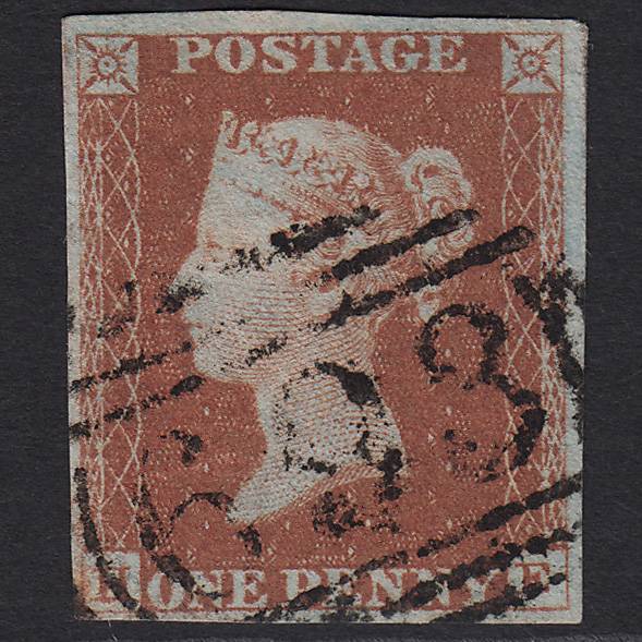 GB QV 1841 1d Red-brown (Plate 42) SG8-B1(1) HE FU 4M Scarborough 693
