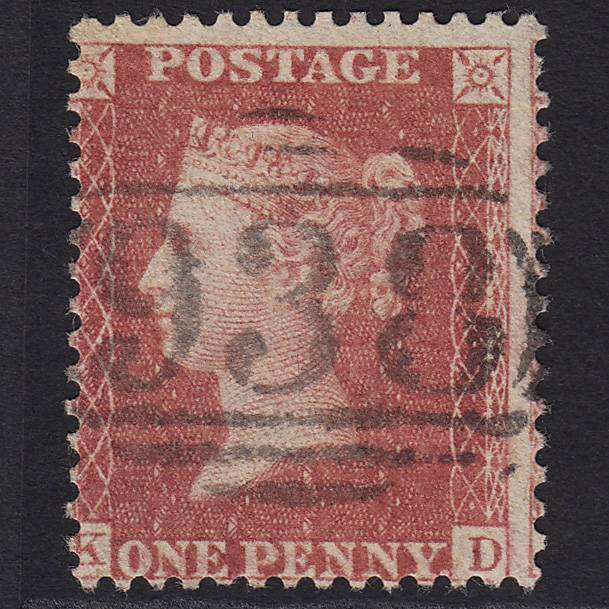 GB QV 1857 1d Rose-red (Plate 59) SG40-C10(1) KD FU Croydon 938