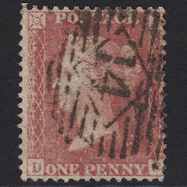 GB QV 1857 1d Rose-red (Plate 47) SG40-C10(1) DC GU London IS Cancel