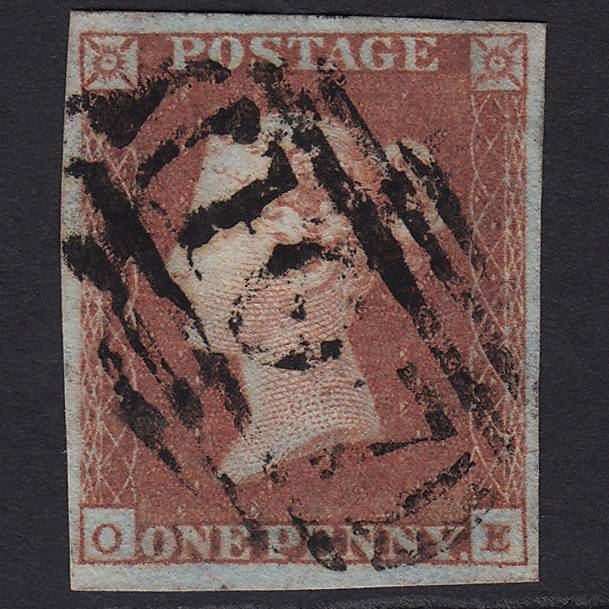 GB QV 1841 1d Red-brown Pl 101 SG8-B1(1) OE FU 4M Imperf Bradford 107