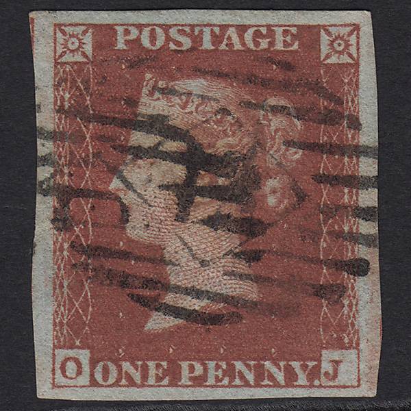 GB QV 1841 1d Red-brown Pl 169 SG8-B2(1) OJ FU in London 4 Big Margins