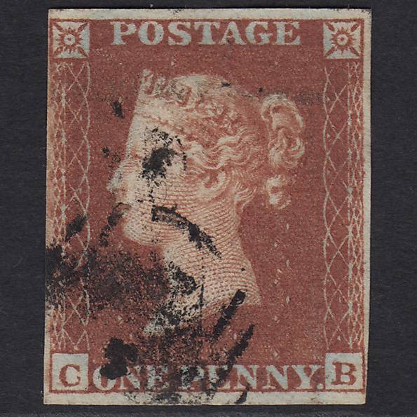 GB QV 1841 1d Red-brown (Plate 152) SG8-B2(1) Ivory Head CB FU 4 Margins
