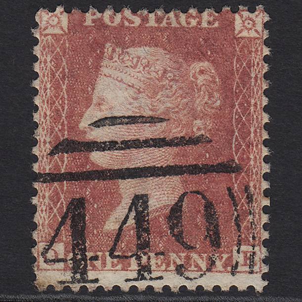 GB QV 1857 1d Rose-red (Plate 59) SG40-C10(1) OE GU Leicester 449