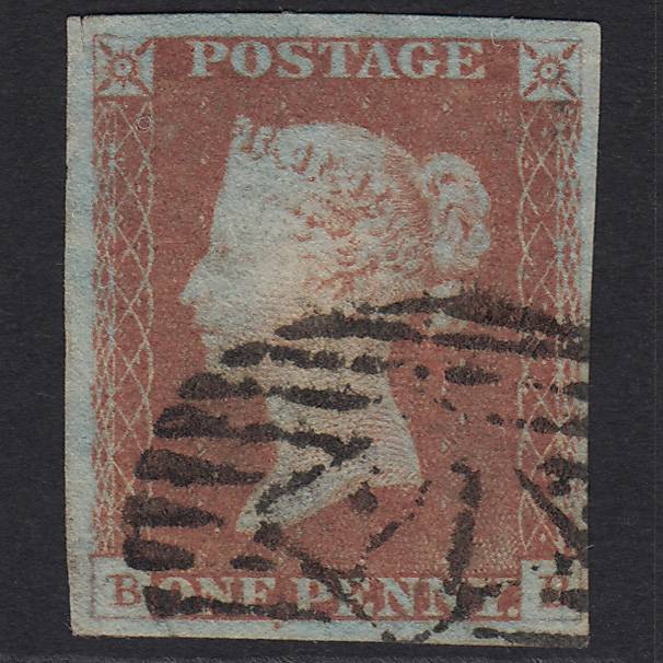 GB QV 1841 1d Red-brown Pl 83 SG8-B1(1) BB GU 4 Margins London IS Cancel