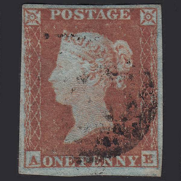 GB QV 1841 1d Pl 120 SG8-B1(1) AE FU Missing Imprimatur 4M Light Cancel