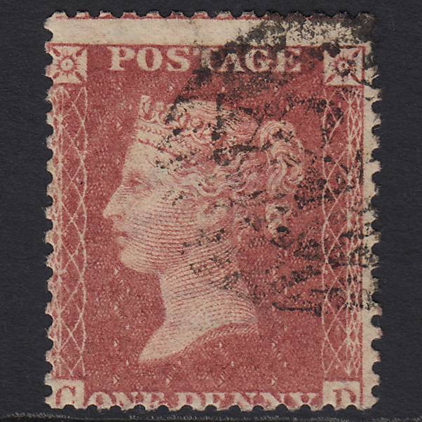 GB QV 1857 1d Rose-red (Plate 47) SG40-C10(1) CD GU Misperf