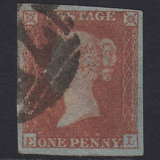 GB QV 1841 1d Red-brown Pl 135 SG8-B2(1) EL GU 4 Margins Birmingham 75