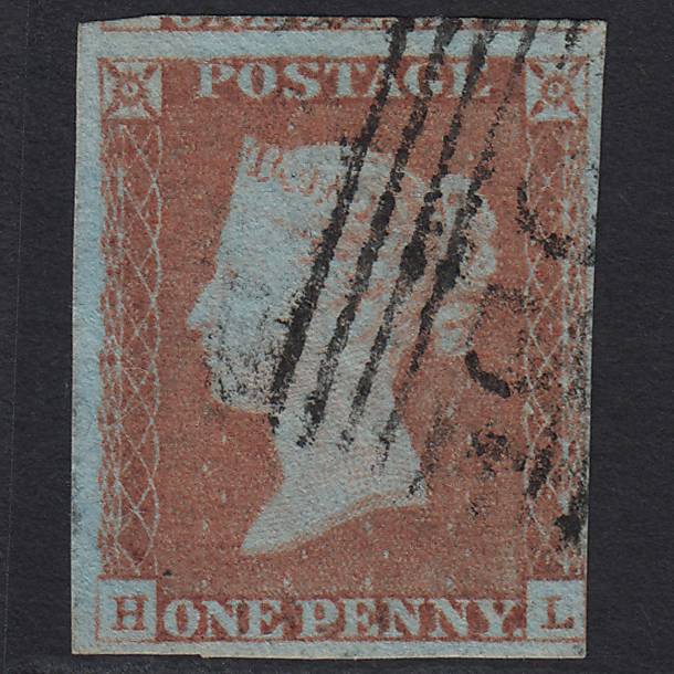 GB QV 1841 1d Very Blued (Plate 71) SG8a-B1(2) HL FU nr 4 Margins Scotland