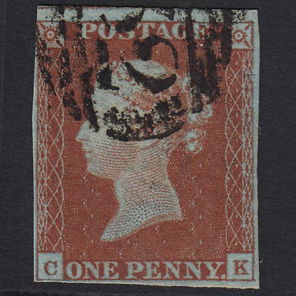 GB QV 1841 1d Red-brown (Plate 57) SG8-B1(1) CK FU 4 Margins