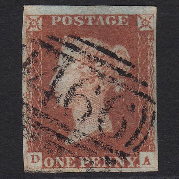 GB QV 1841 1d Red-brown Pl 74 SG8-B1(1) DA GU 4 Margins Liverpool 466