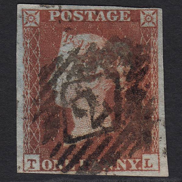 GB QV 1841 1d Red-brown (Plate 126) SG8-B2(1) TL GU London IS 2