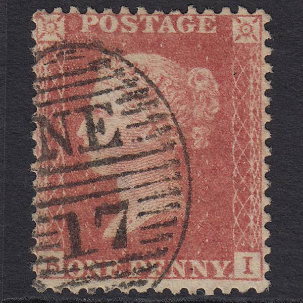 GB QV 1857 1d Rose-red (Plate 43) SG40-C10(1) BI FU London D&S NE17