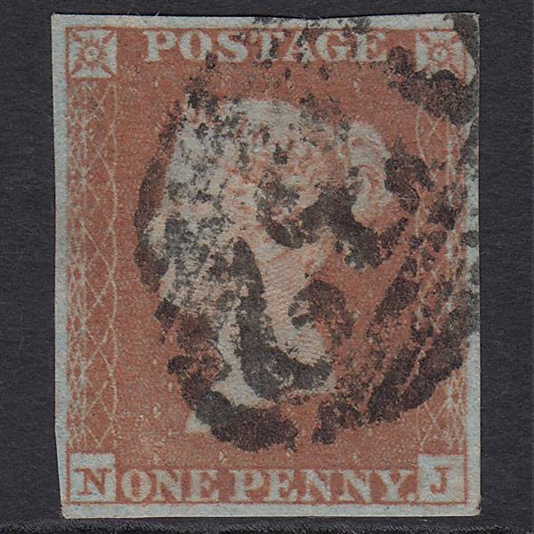 GB QV 1841 1d Red-brown (Plate 95) SG8-B1(1) NJ GU 4 Margins Brighton 132