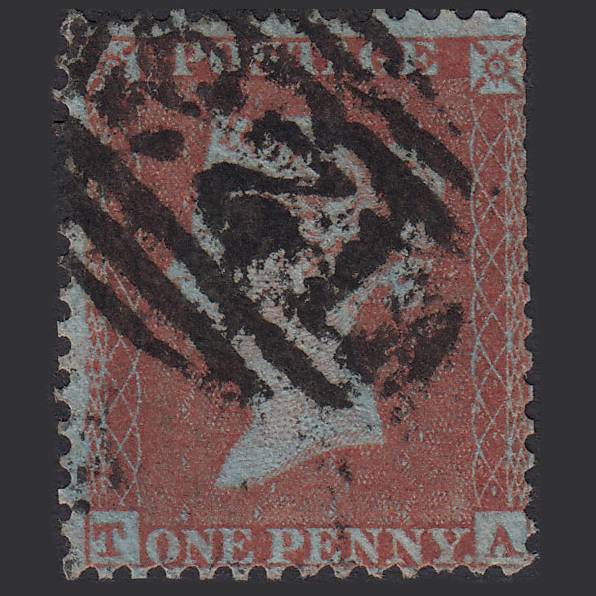 GB QV 1855 1d Red-brown (Plate 204) SG22-C2(1) TA GU Bridgwater 123